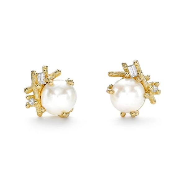 Ruth Tomlinson, Pearl & Baguette Diamond Studs, 2025
