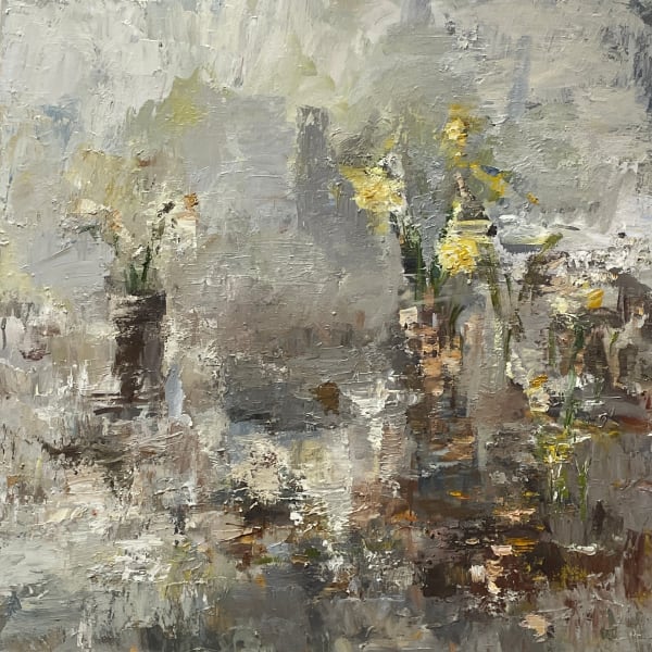Judy Buxton, Narcissi on Grey I, 2025