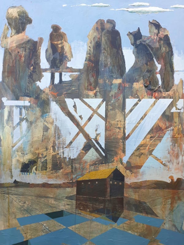 Kenneth Le Riche, House, Giant Figures and Perspectival Inconsistencies