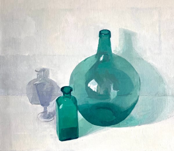 Jason Line, Arrangement in Green, Cream and Grey