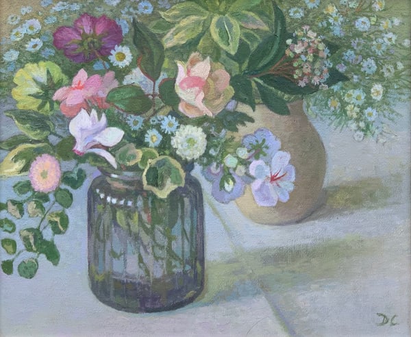 Diana Calvert, Two Vases of Autumn Flowers