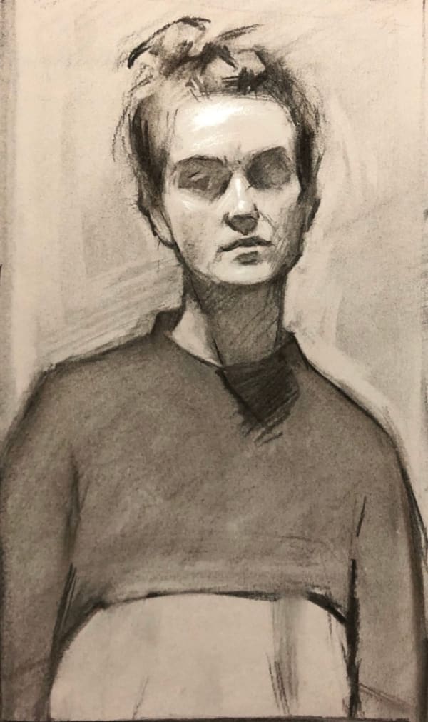 Clementine Hanbury, Composition Study for Navy on Cream