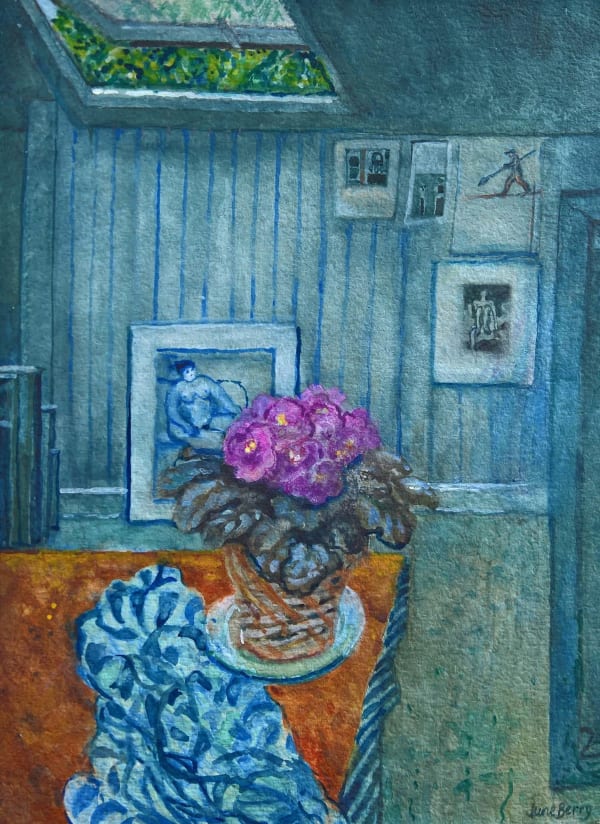 June Berry, African Violet in the Studio