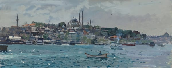 Peter Brown, Towards the Fatih Mosque from the Galata Bridge