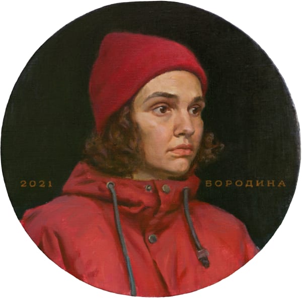 Anastasia Borodina, Self-Portrait in a Red Hat