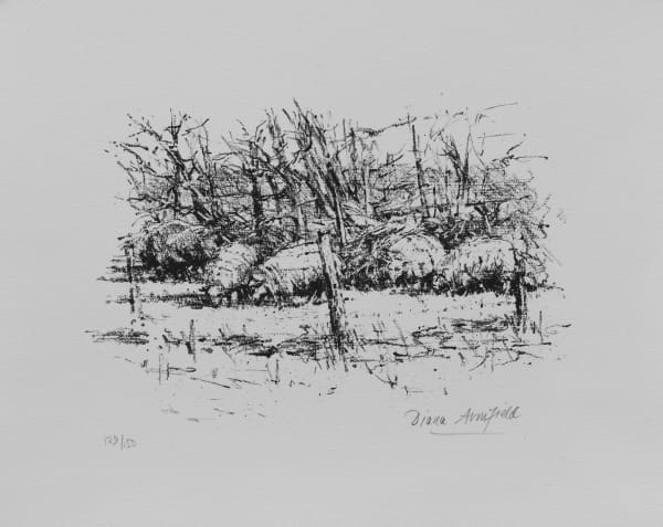 Diana Armfield, Sheep Gathering, Winter in Wales