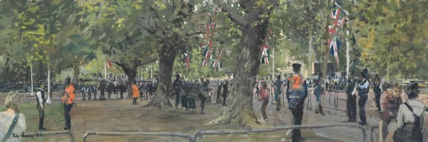 Peter Brown, The Mall, Awaiting the Procession to Westminster Hall