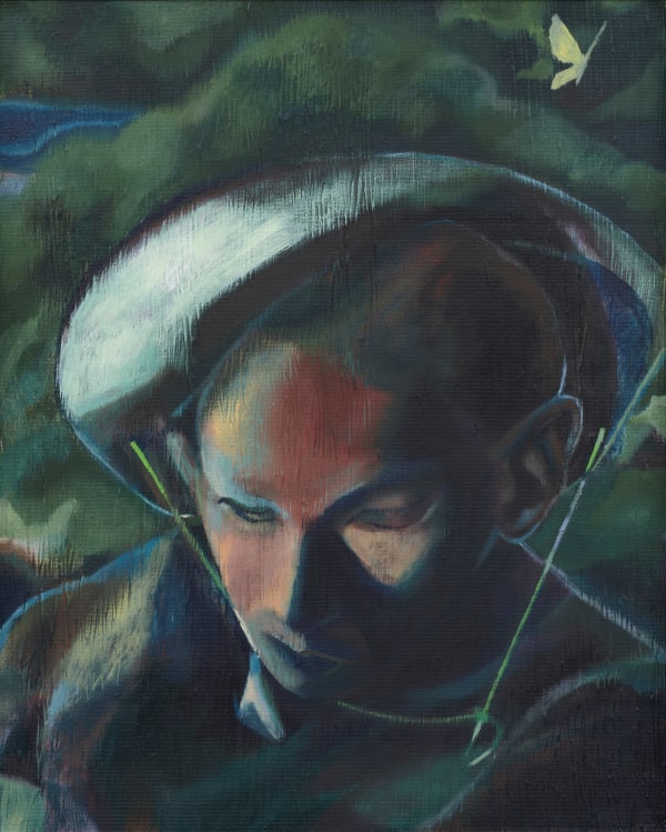 Aks Misyuta June, 2025 Acrylic on canvas board in artist's frame