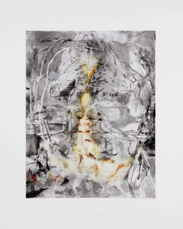 Soren Hope Mouth, moves lips as if speaking, 2025 Edition variée with spit-bite aquatint, softground, drypoint, and monotype