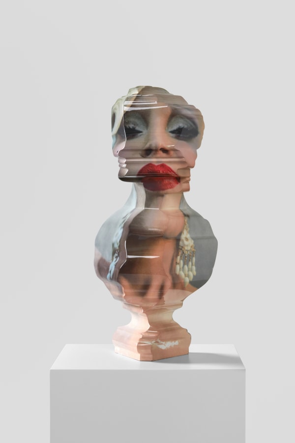 Muse II (Amanda II) , 2019 Marble Resin Composite, Ink, Lacquer 60 x 30 x 30 cm 23 5/8 x 11 3/4 x 11 3/4 in Unique