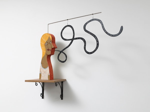 Ed Templeton Two faces are better (lay axe to root), 2008 Acrylic on MDF / text on aluminum