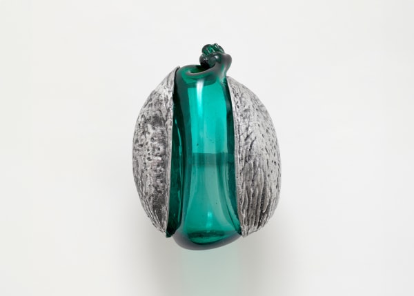 Tania Pérez Córdova Inhale 6, 2024 Blown glass, breath of a person, aluminium cast