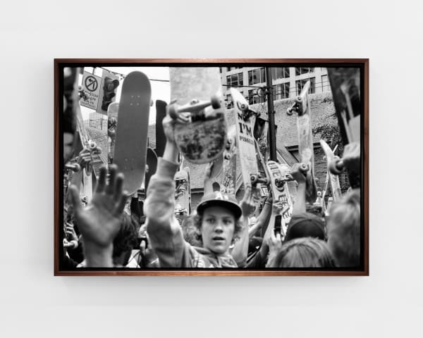 Ed Templeton Skaters holding up their boards, Vancouver, Canada, 2009 Gelatin Silver Print