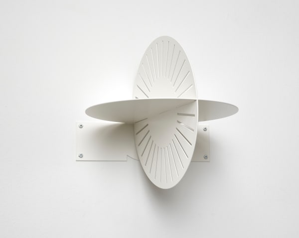 Lea Porsager WP Clock (modified world-clock) [Frankfurt], 2023 Metal, White Powder Coating