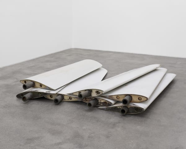 Lea Porsager T.I.P. (tacless, inert, perverse), 2024 Seven Windmill tips from the world's first offshore wind farm (glass fiber)