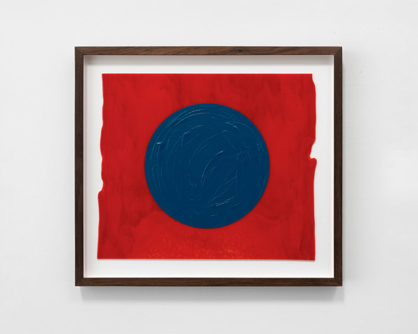 Mads Gamdrup Untitled (red & blue), 2024 Acrylic on hand rolled glass