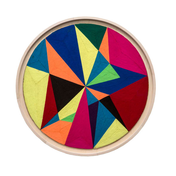 Eduardo Terrazas 2.32, 1995 Wool yarn and Campeche wax on wooden board