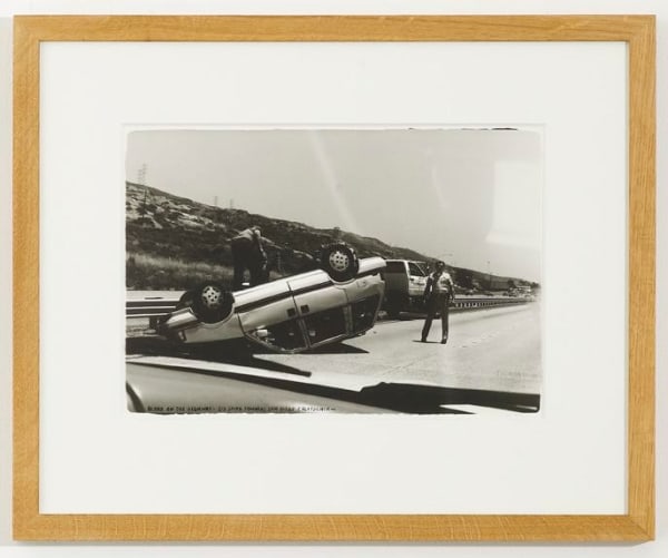 Ed Templeton Blood on the highway (car accident), 2008 Black and white photograph with text