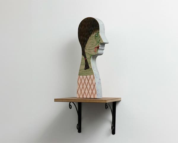 Ed Templeton Disaster head with stripes, 2008 Acrylic on MDF