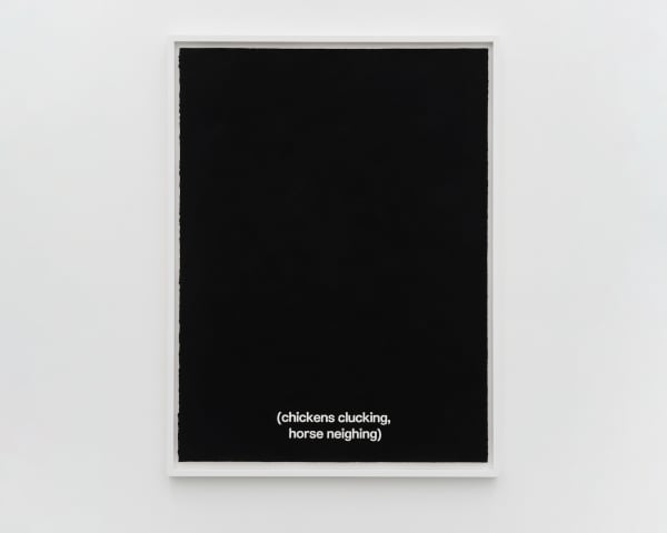 Gardar Eide Einarsson chickens clucking, horse neighing, 2024 Gouache on Arches paper