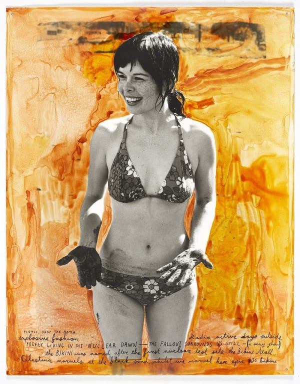 Ed Templeton Celestina in nuclear fallout, Catalina CA -unframed, 2004 Photo w / paint