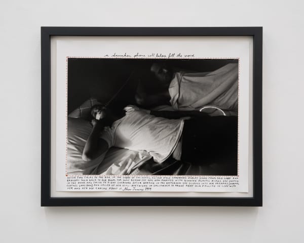 Ed Templeton Elissa on phone in bed drunk, Nutley, New Jersey, 1999 Gelatin Silver Print and Acrylic ink