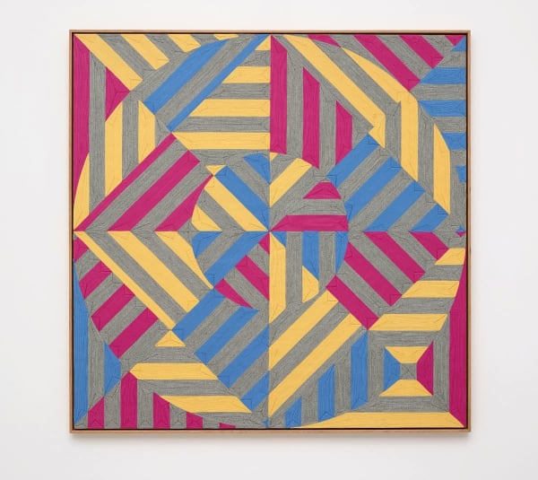 Eduardo Terrazas Possibilities of a Structure: Cosmos 1.1.168, 1974-2014 Wool yarn and Campeche wax on wooden board