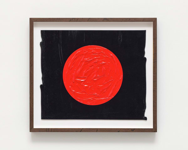 Mads Gamdrup Untitled (black & red), 2024 Acrylic on hand rolled glass
