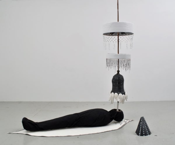 Matthew Ronay Advance/Detriorate, 2011 Leather, poplar, walnut, basswood, paper mache, cotton thread, duvetyn, foam, shellac based primer, cinofoil, steel, plastic, light bulbs, electric wire