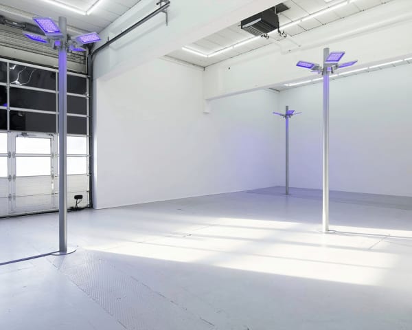 Gardar Eide Einarsson Distinct Functional Layers Help Establish Hierarchy and Order, 2016 3 aluminium light posts, each with 4 LED lamps .