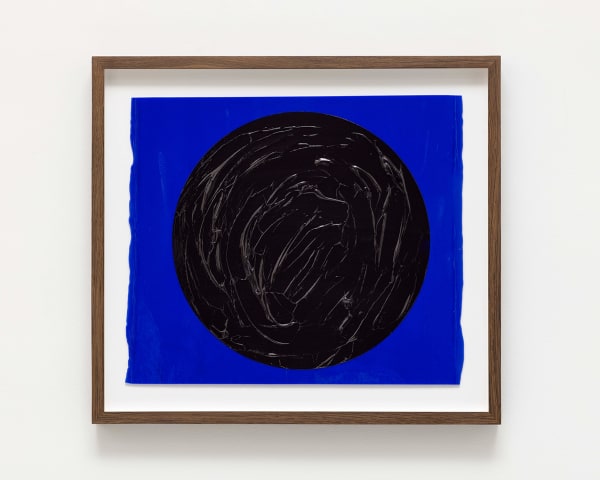 Mads Gamdrup Untitled (cobalt blue & black), 2024 Acrylic on hand rolled glass