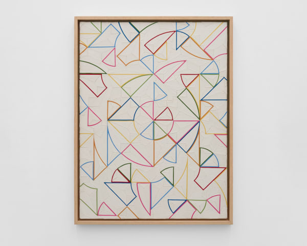 Eduardo Terrazas 1.1.163 (1.1.163b, 1974) From the series: Possibilities of a Structure Subseries: Cosmos, 2025 Wool yarn on wooden board covered with Melipona bee wax and framed with Optium Museum Acrylic