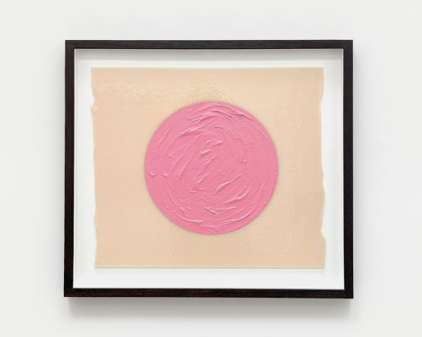 Mads Gamdrup Untitled (beige & pink), 2025 Acrylic on hand rolled glass