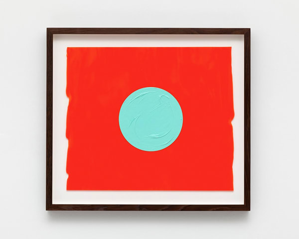 Mads Gamdrup Untitled (red & light green), 2022 Acrylic on hand rolled glass