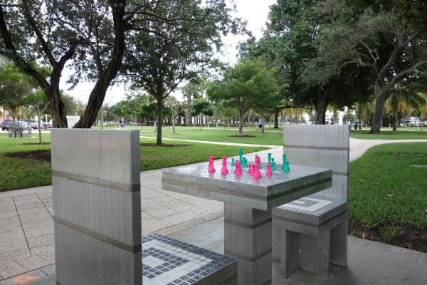 Jim Drain, Chess Tables, Bass Museum, 2015