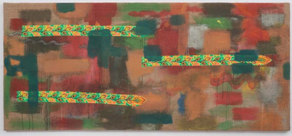 Joe Fyfe, Untitled (kite tails painting), 2016