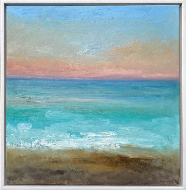 Abstract Seascape Porthmeor Beach Sea Sky Blue Calm Oil Painting