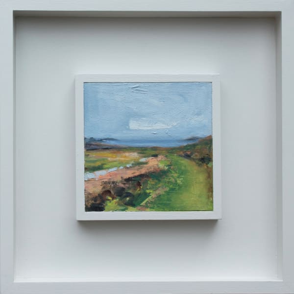 Abstract Seascape Porthmeor Beach Sea Sky Blue Calm Oil Painting