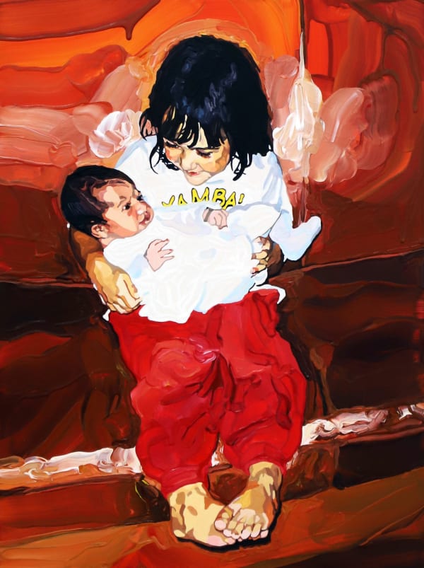 Thea Anamara Perkins Sisters, 2024 acrylic on board 40.5 cm x 30.5 cm / 43.2 x 33.2 x 5.5 cm (framed)