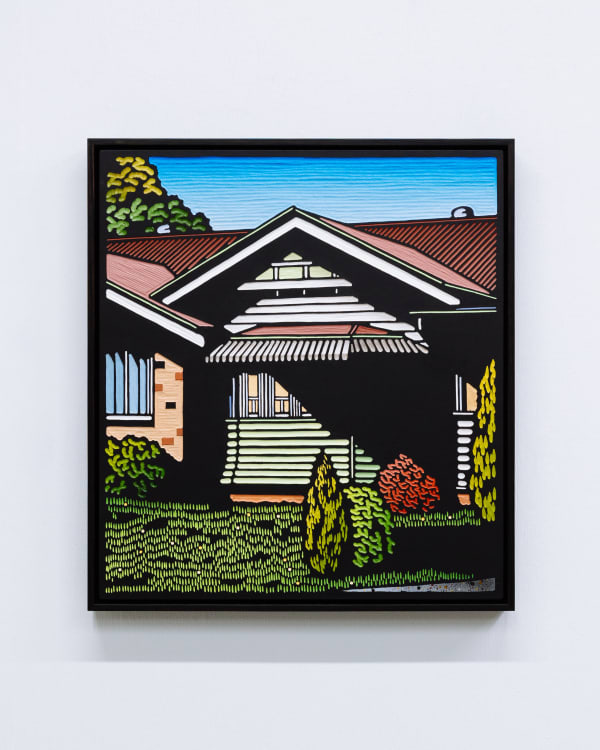 Christopher Zanko Preventions, 2025 acrylic on wood relief carving 50 x 45 cm