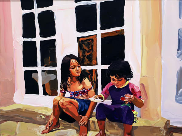 Thea Anamara Perkins Sisters 2, 2024 acrylic on board 30.5 cm x 40.5 cm / 33.2 x 43.2 x 5.5 cm (framed)