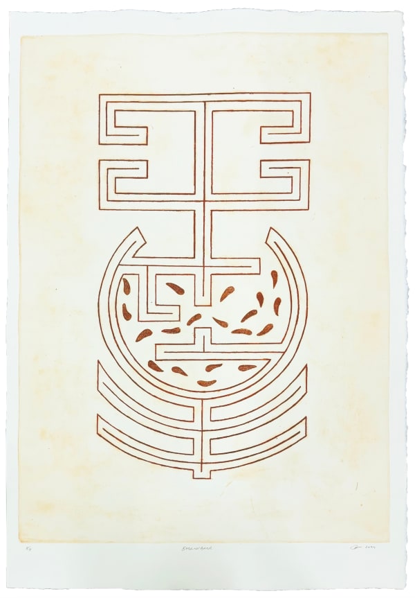 Darrell Sibosado Barrinjbarr, 2024 etching 70 x 50 cm / 68.5 x 93 x 4 cm (framed)