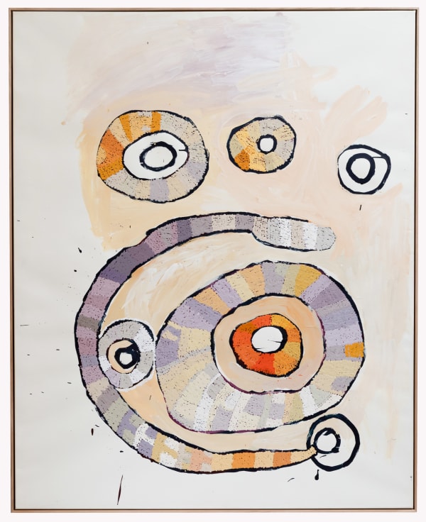 Tuppy Ngintja Goodwin Antara, 2025 synthetic polymer paint on paper bonded canvas 152 x 122 cm