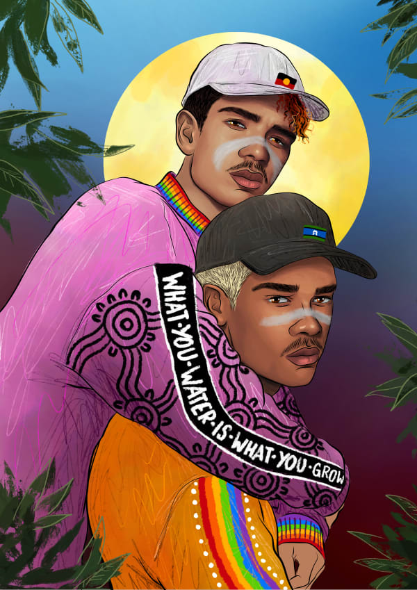 Dylan Mooney What You Water is What you Grow, 2020-21 digital illustration printed on 320gsm smooth cotton paper, hand signed and inscribed Large: 118.9 x 84.1 cm | ed. of 5 + 2 AP Medium: 84.1 x 59.4 cm | ed. of 10 + 2 AP A3 poster (signed digitally): 59.4 x 42.0 cm