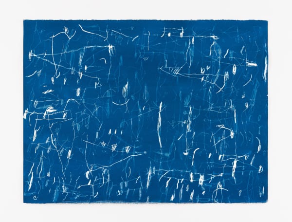 Matt Bromhead Town and Country (3), 2025 cyanotype drawing on cotton paper 58 x 78 cm
