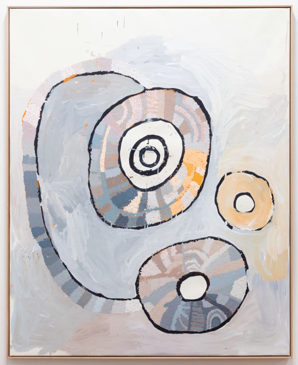 Tuppy Ngintja Goodwin Antara, 2025 synthetic polymer paint on paper bonded canvas 152 x 122 cm