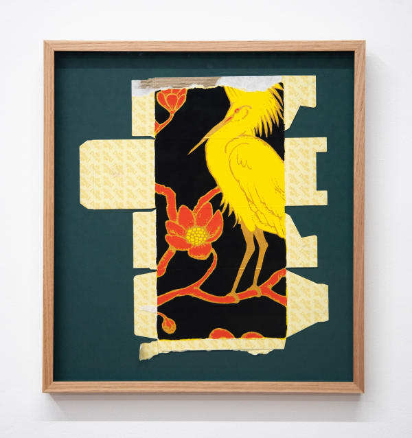 Claire Healy & Sean Cordeiro No Regrets Egret, 2022 acrylic gouache on booze box 65 x 58.5 cm