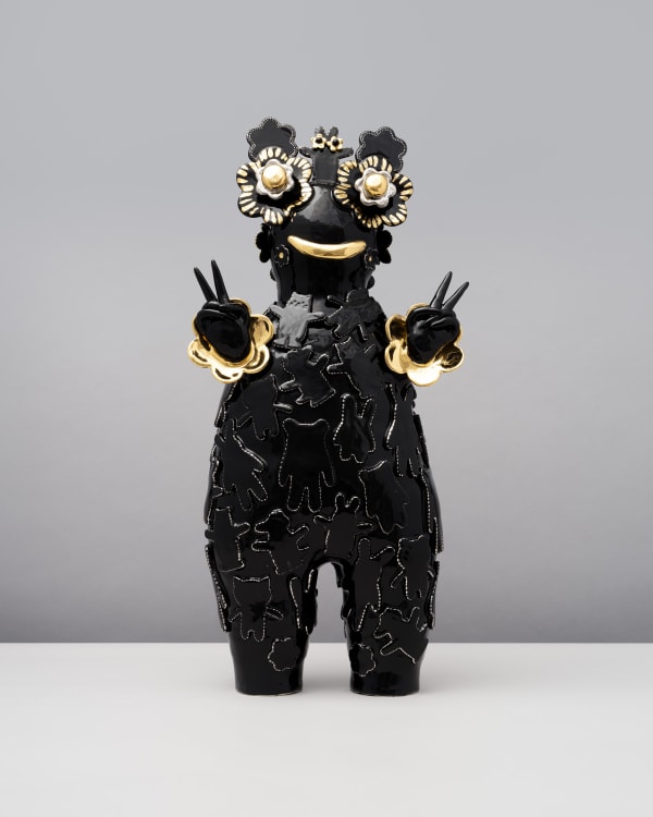 Vipoo Srivilasa Silent Allies, 2023 glazed ceramic & gold lustre 56 x 28 x 15 cm Wynne Prize Finalist