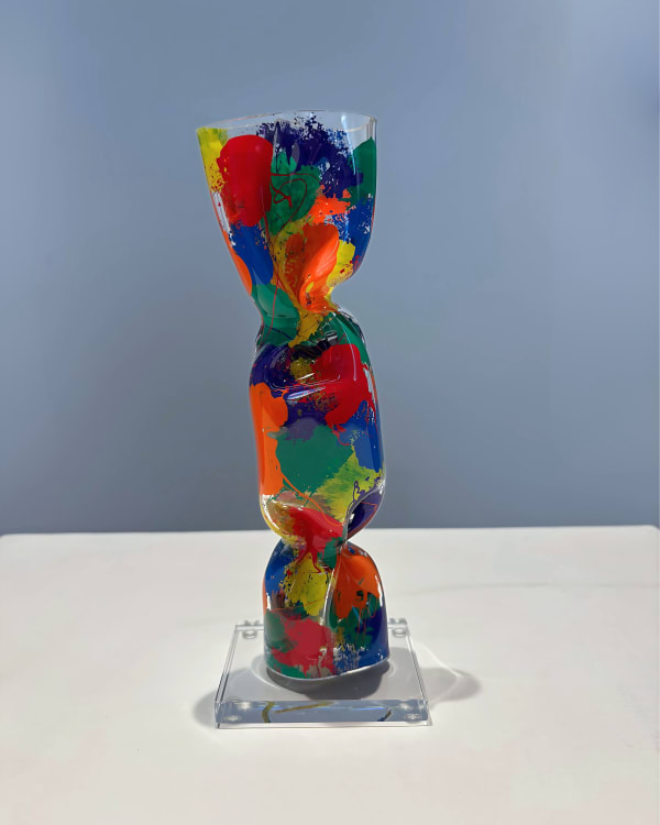 Laurence Jenkell, Wrapping Bonbon Transparent Peint Vert Rouge Bleu Violet Orange Jaune, 2023