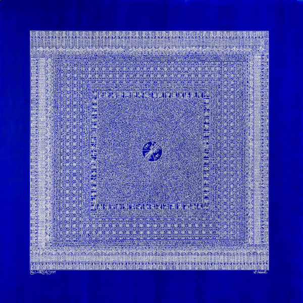 Rachid Koraïchi, Les ailes bleues des Anges (4) (The Blue of Angels' Wings), 2022